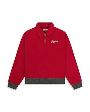 PAPER PLANES Sweatshirt Mens Medium Red Reverse Fleece Half Zip Pullover $138